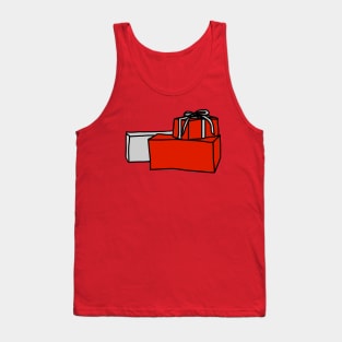 Two Red Gift boxes One Silver Gift Box for Christmas Tank Top